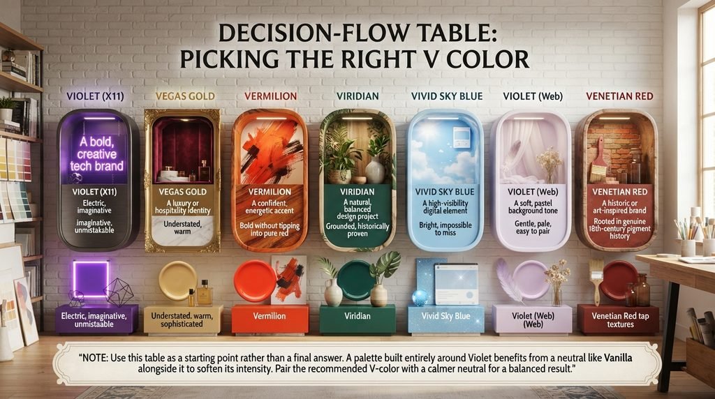 Decision-Flow Table: Picking the Right V Color