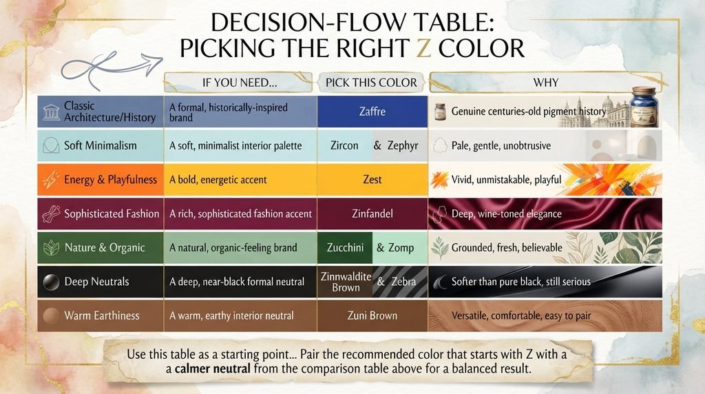 Decision-Flow Table: Picking the Right Z Color