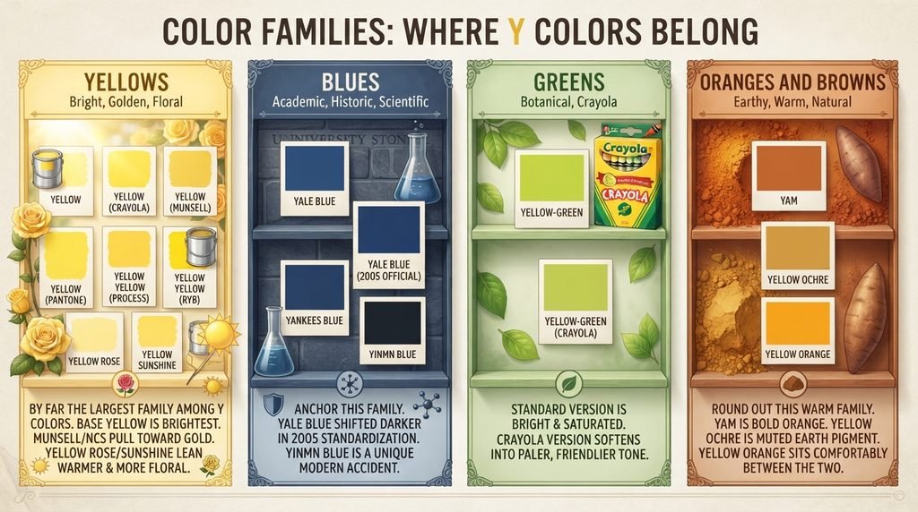 Color Families: Where Y Colors Belong