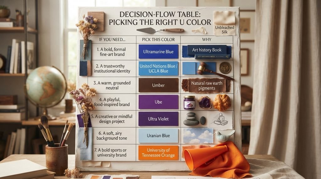 Decision-Flow Table: Picking the Right U Color